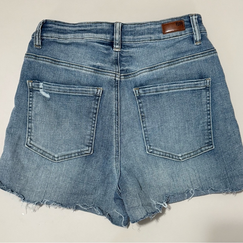 Women's Blue Revival Distressed Denim Shorts - Picture 2 of 5